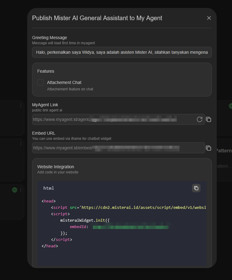Publish Dialog